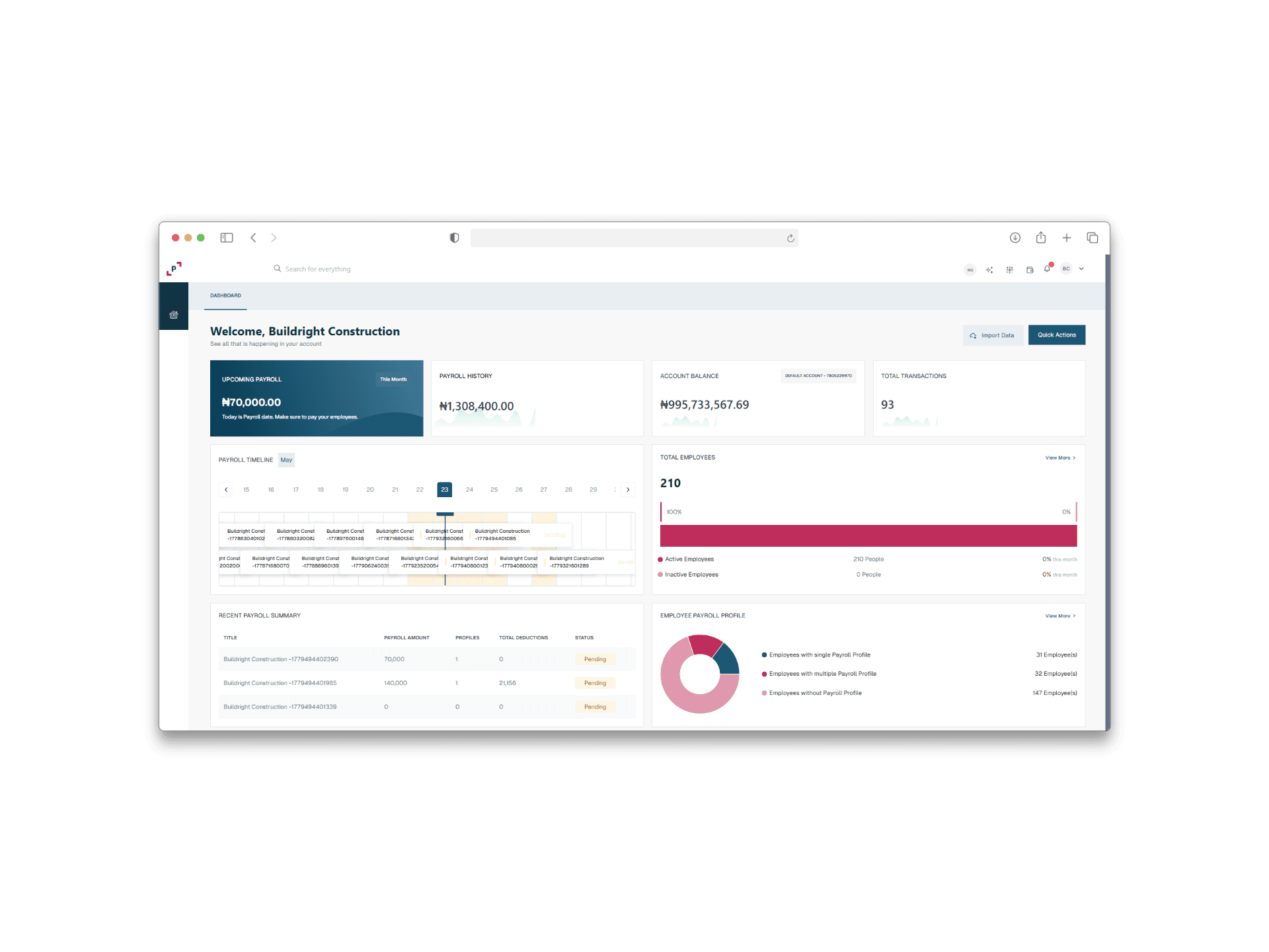 Paystat project snapshot