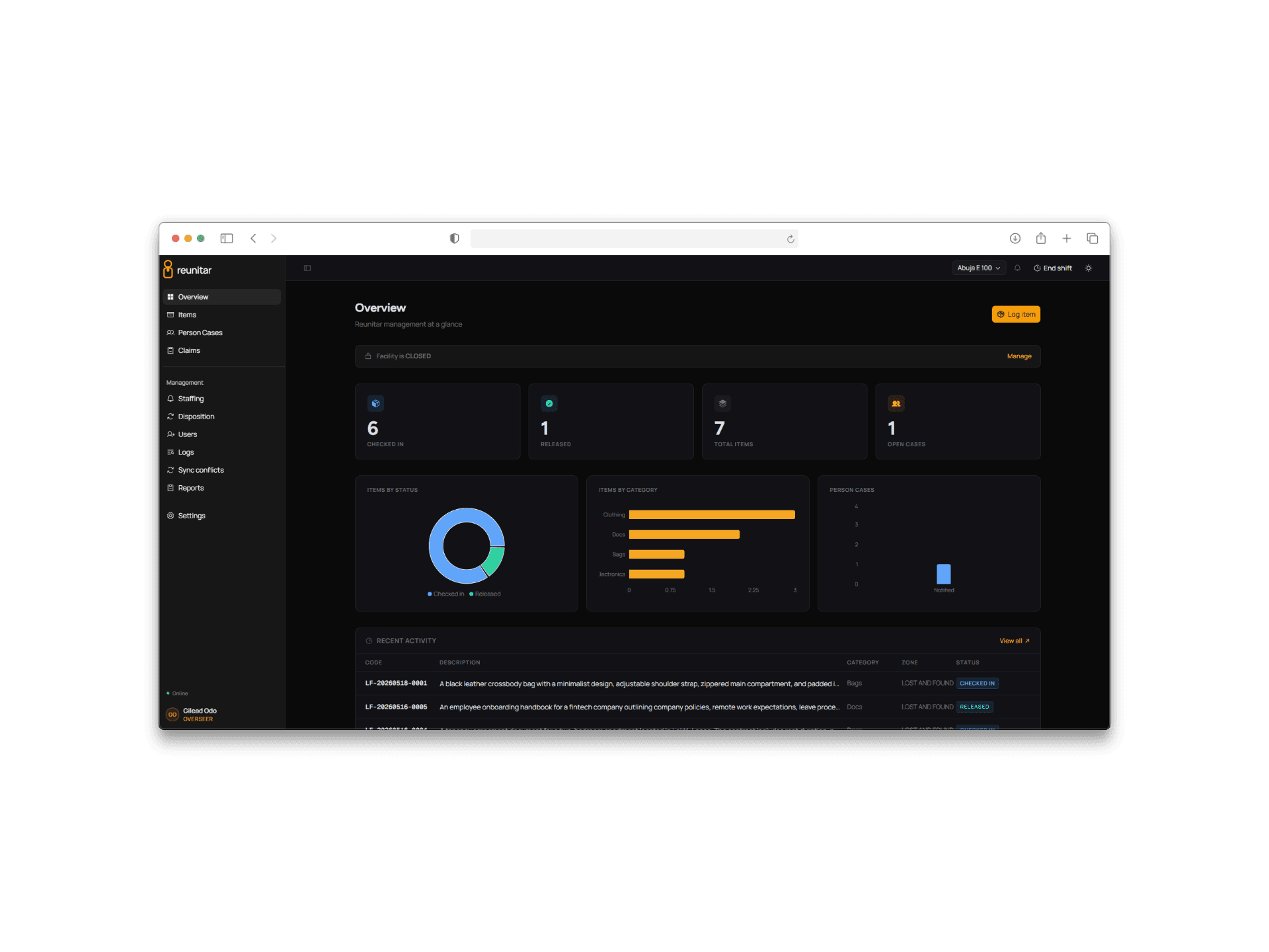 Reunitar project snapshot