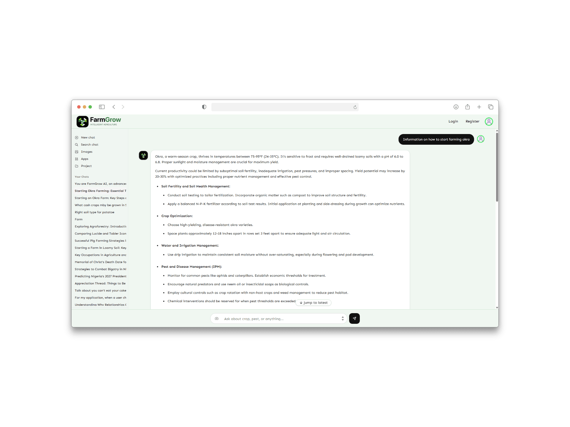 FarmGrow project snapshot